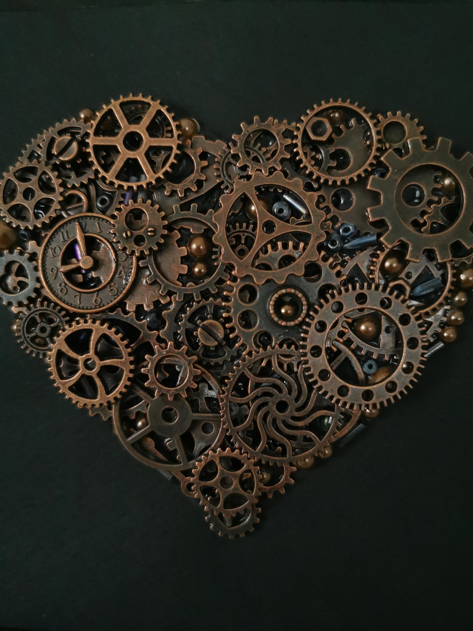 Steampunk gear heart jewelry
